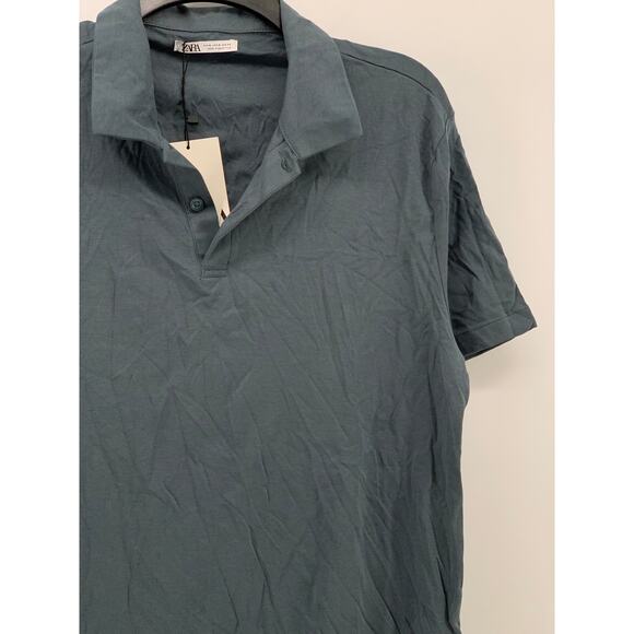 ZARA Men's Solid Short Sleeve Regular-Fit Pullover Polo Shirt SZ M - Picture 3 of 10